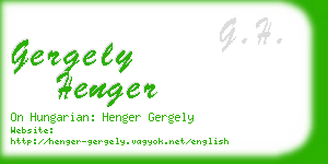 gergely henger business card